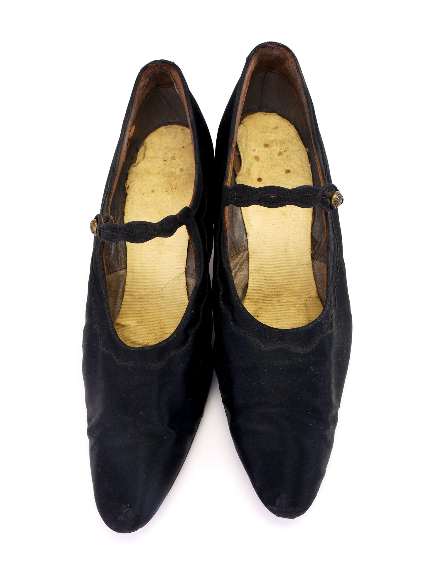 1920s Black Silk Bar Shoes Mary Janes UK 4