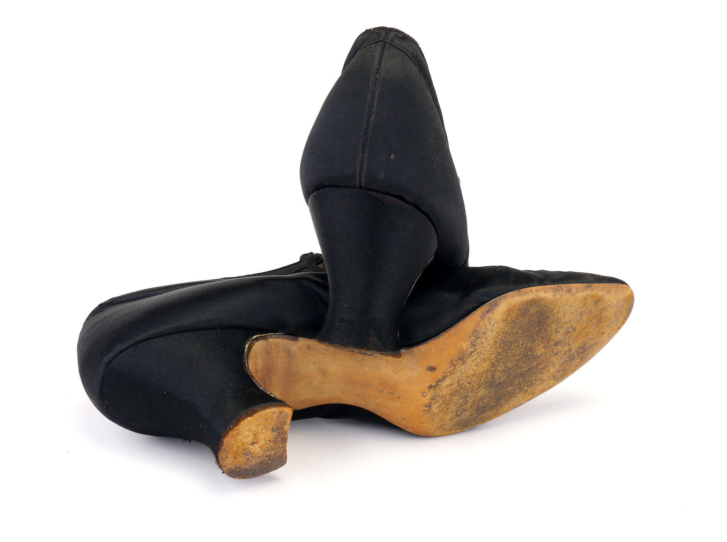1920s Black Silk Bar Shoes Mary Janes UK 4