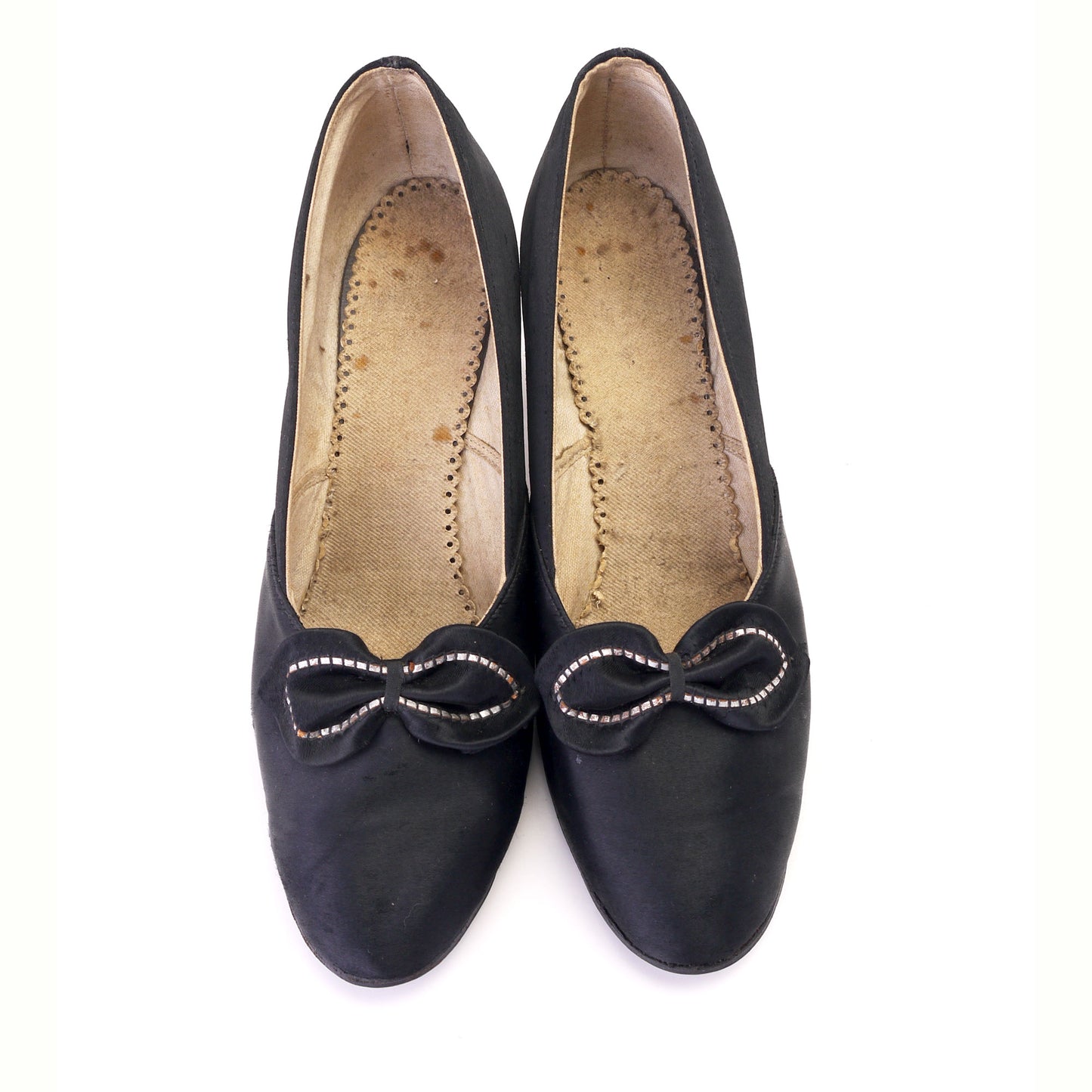 1930s Black Silk Evening Pumps UK 5