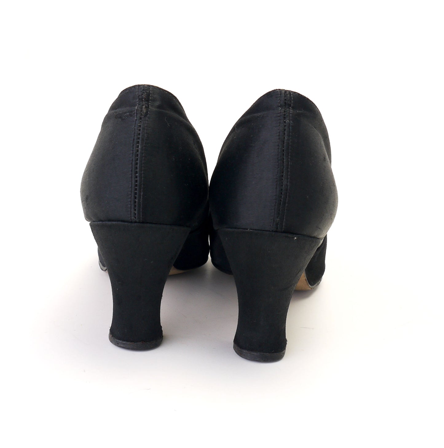 1930s Black Silk Evening Pumps UK 5