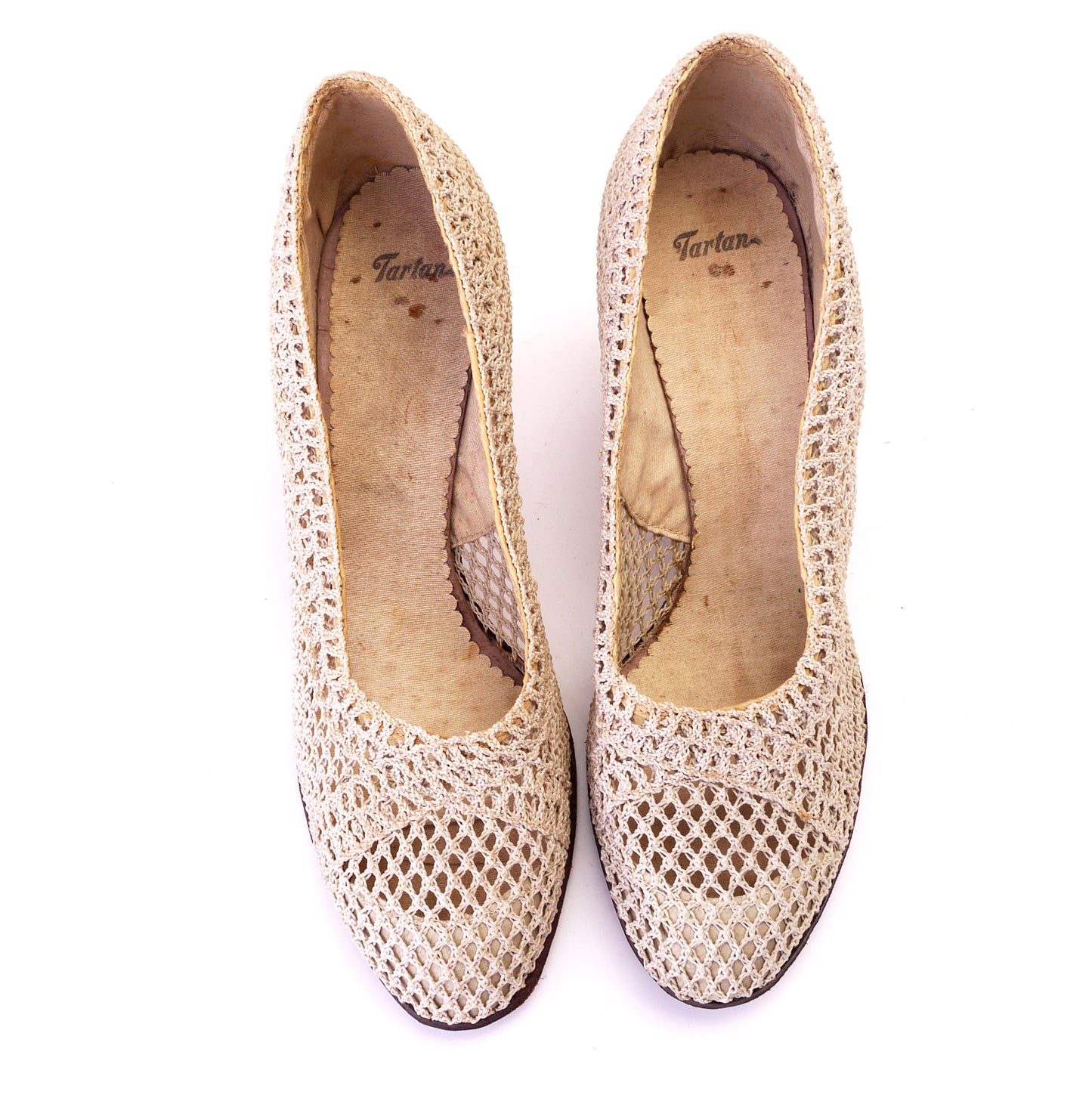 1930s Unworn Natural Net Summer / Holiday shoes UK 3