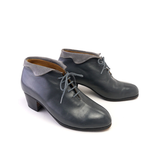 Custom Made 1950s Grey Ankle Boots UK 7.5