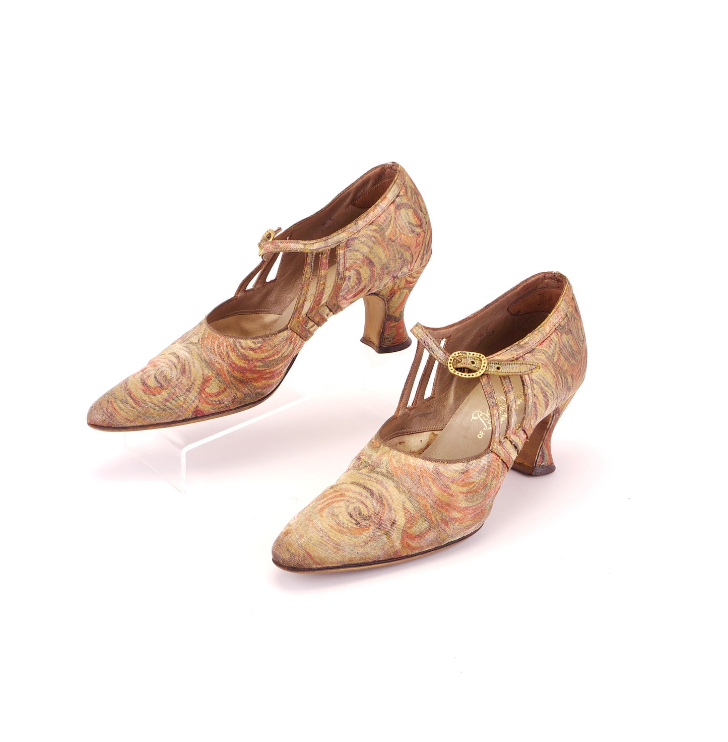1920s Floral & Golden Bar Shoes by Babers UK 3.5