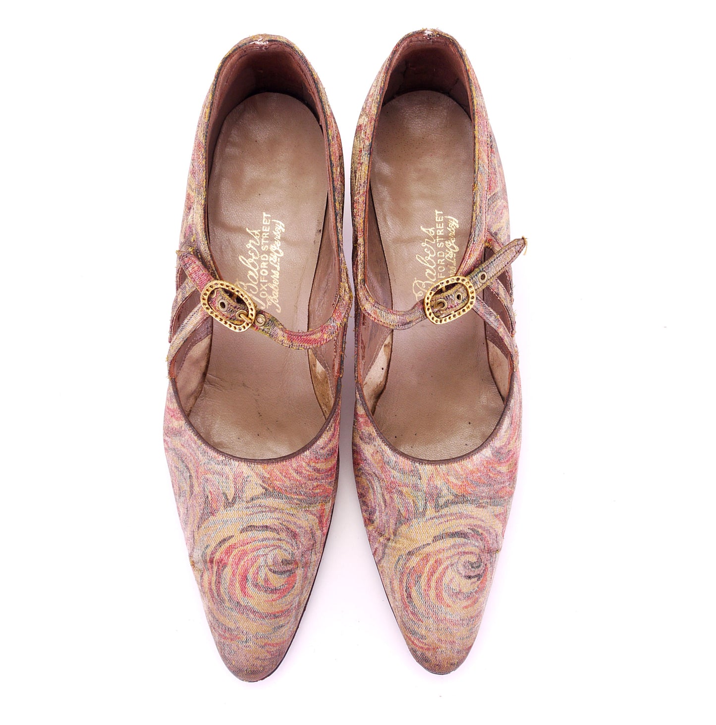 1920s Floral & Golden Bar Shoes by Babers UK 3.5