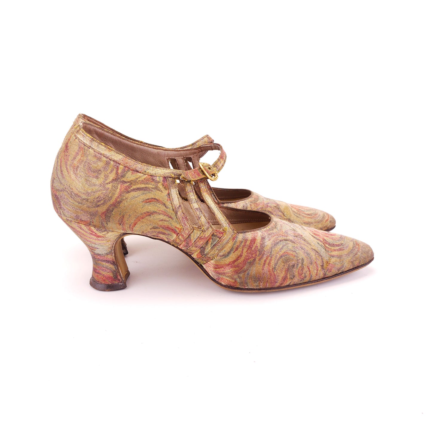 1920s Floral & Golden Bar Shoes by Babers UK 3.5