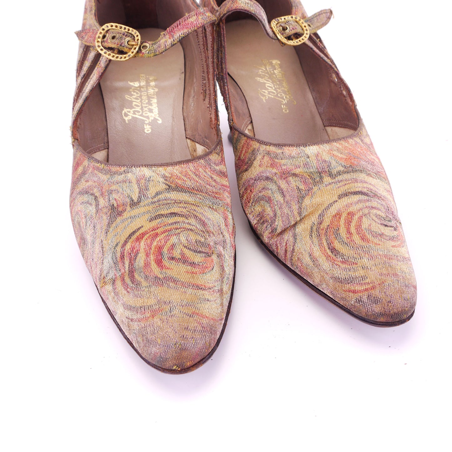 1920s Floral & Golden Bar Shoes by Babers UK 3.5