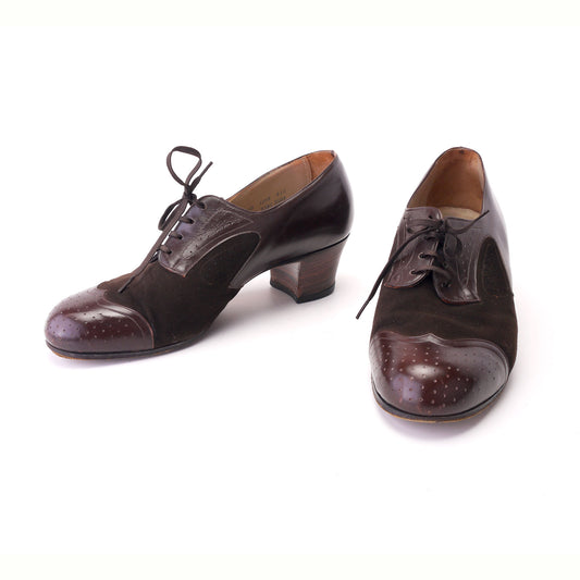 Babers 1940s Brown Spectator Derbies UK 5