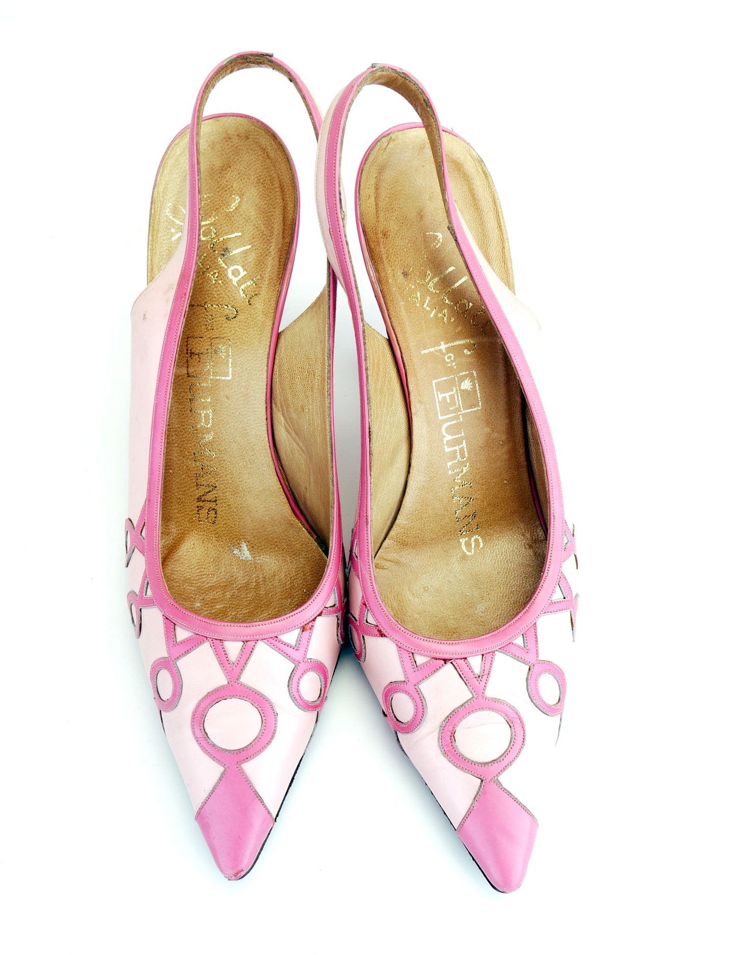 1960s Pink On Pink Slingback Stiletos by Bollati UK 3