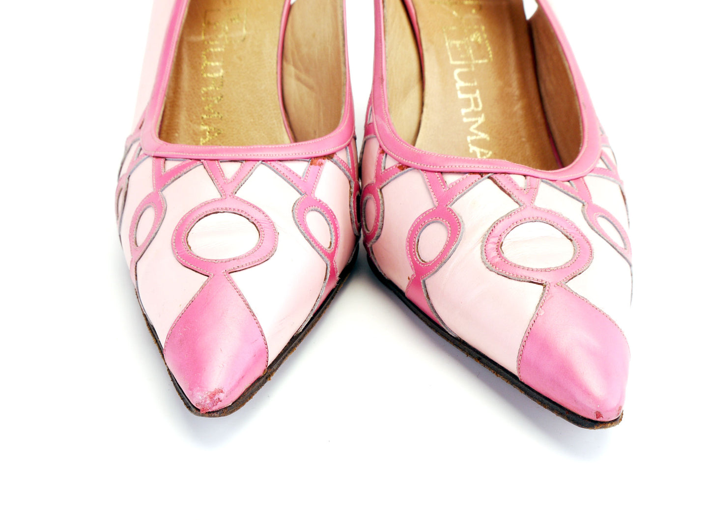 1960s Pink On Pink Slingback Stiletos by Bollati UK 3