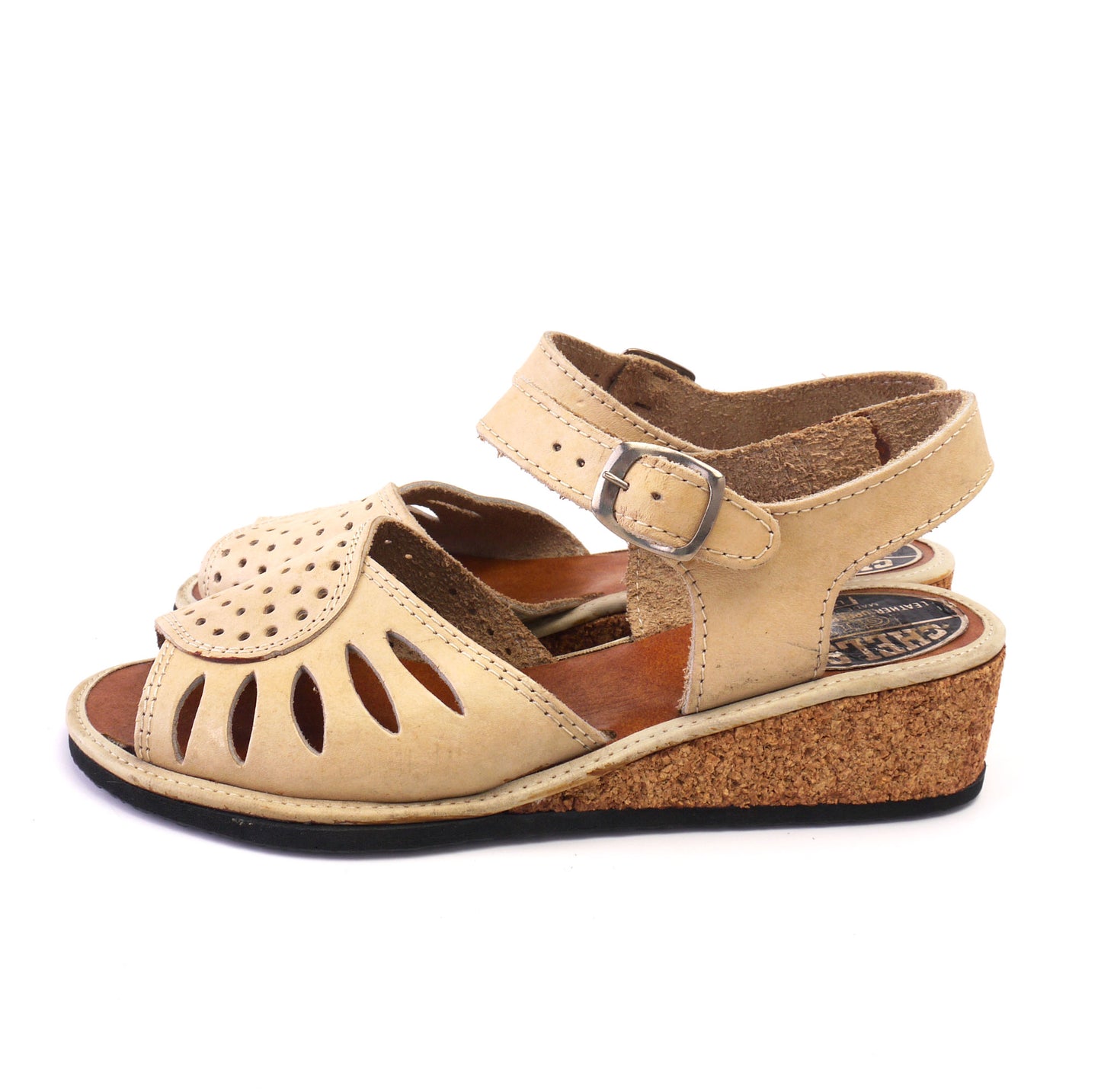 1970s Unworn Chelsea Girl Cork Wedge Sandals UK 3
