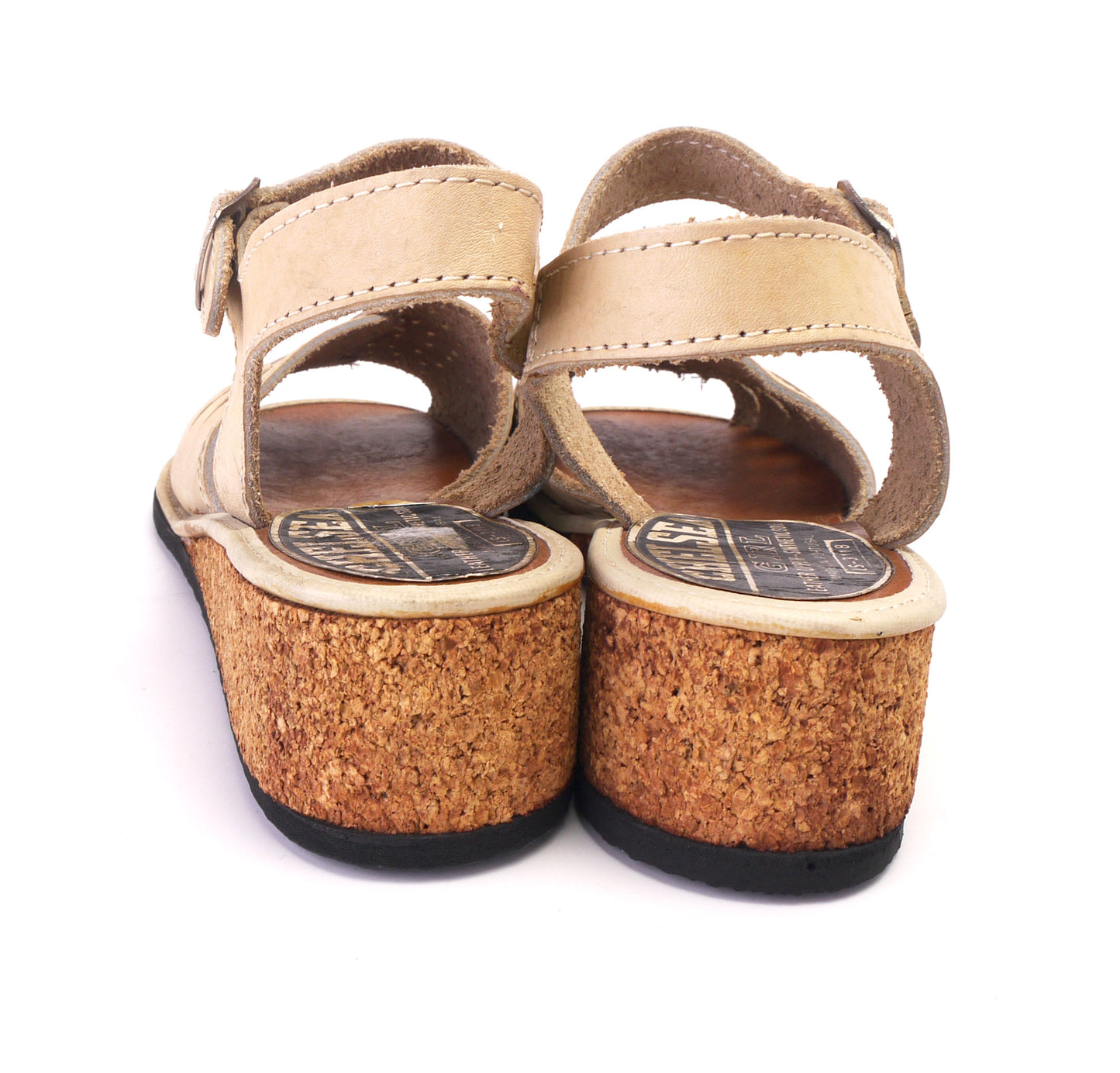 1970s Unworn Chelsea Girl Cork Wedge Sandals UK 3