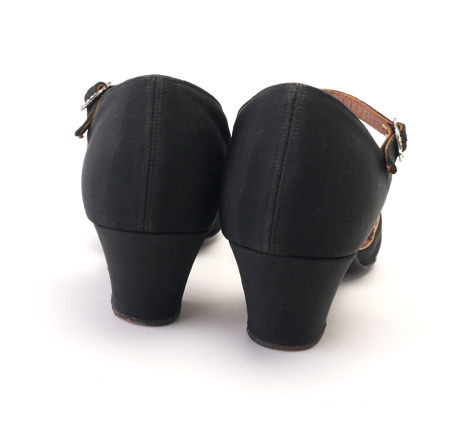 Black Grossgrain Dance Sandals by Charles 1930s UK 4