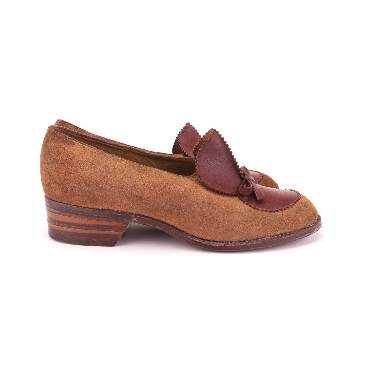 1940s Brown Suede & Leather Slip Ons by CK UK 3