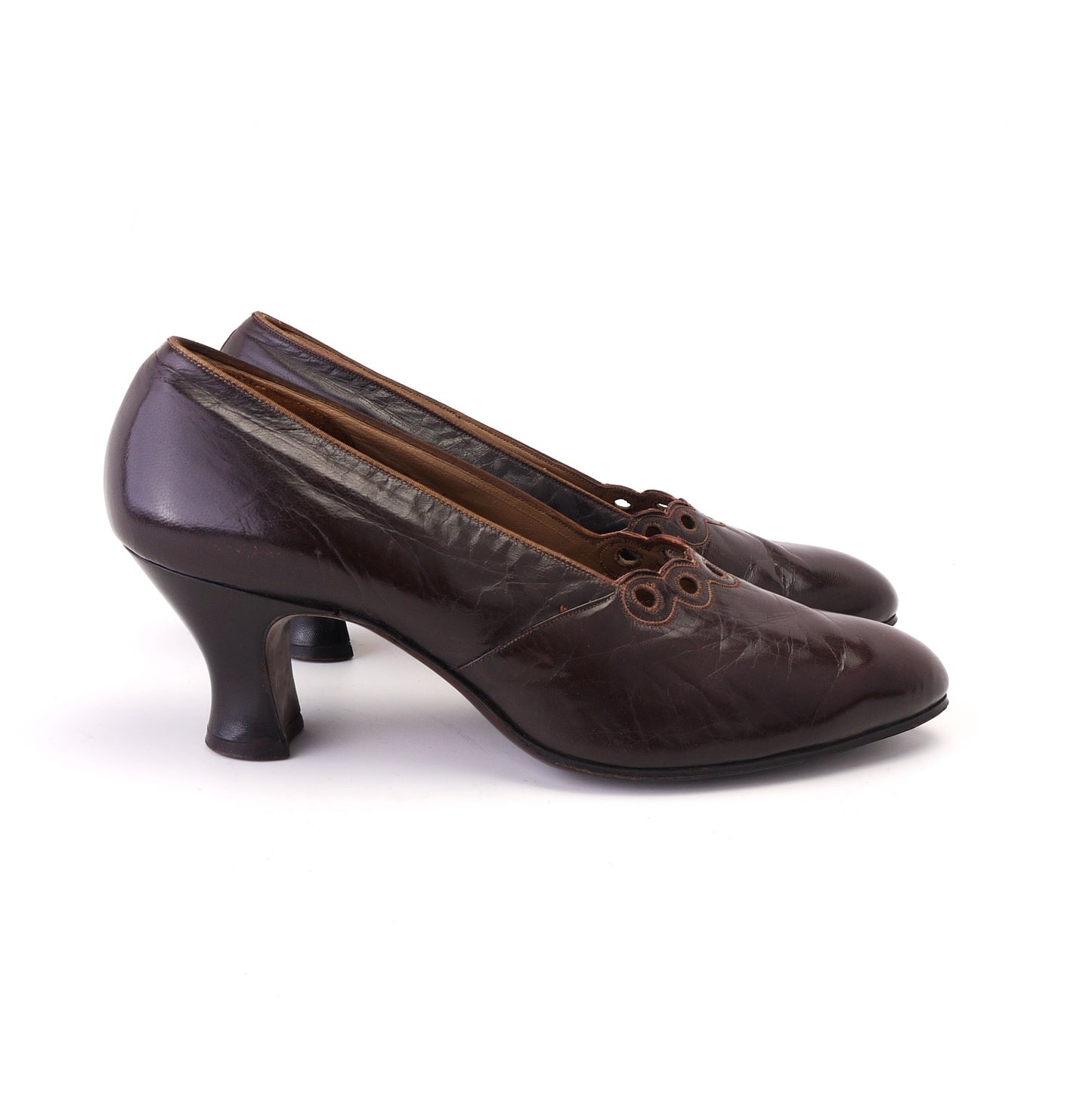1930s Unworn Brown Pumps with Cutouts by Clarks UK 4