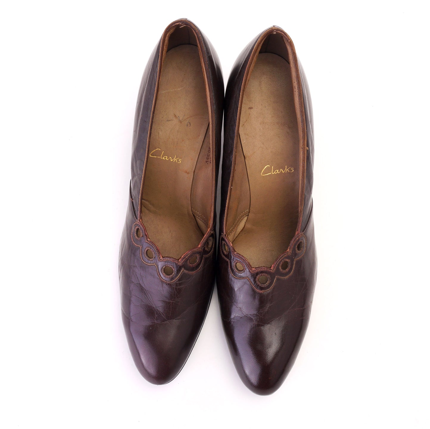 1930s Unworn Brown Pumps with Cutouts by Clarks UK 4