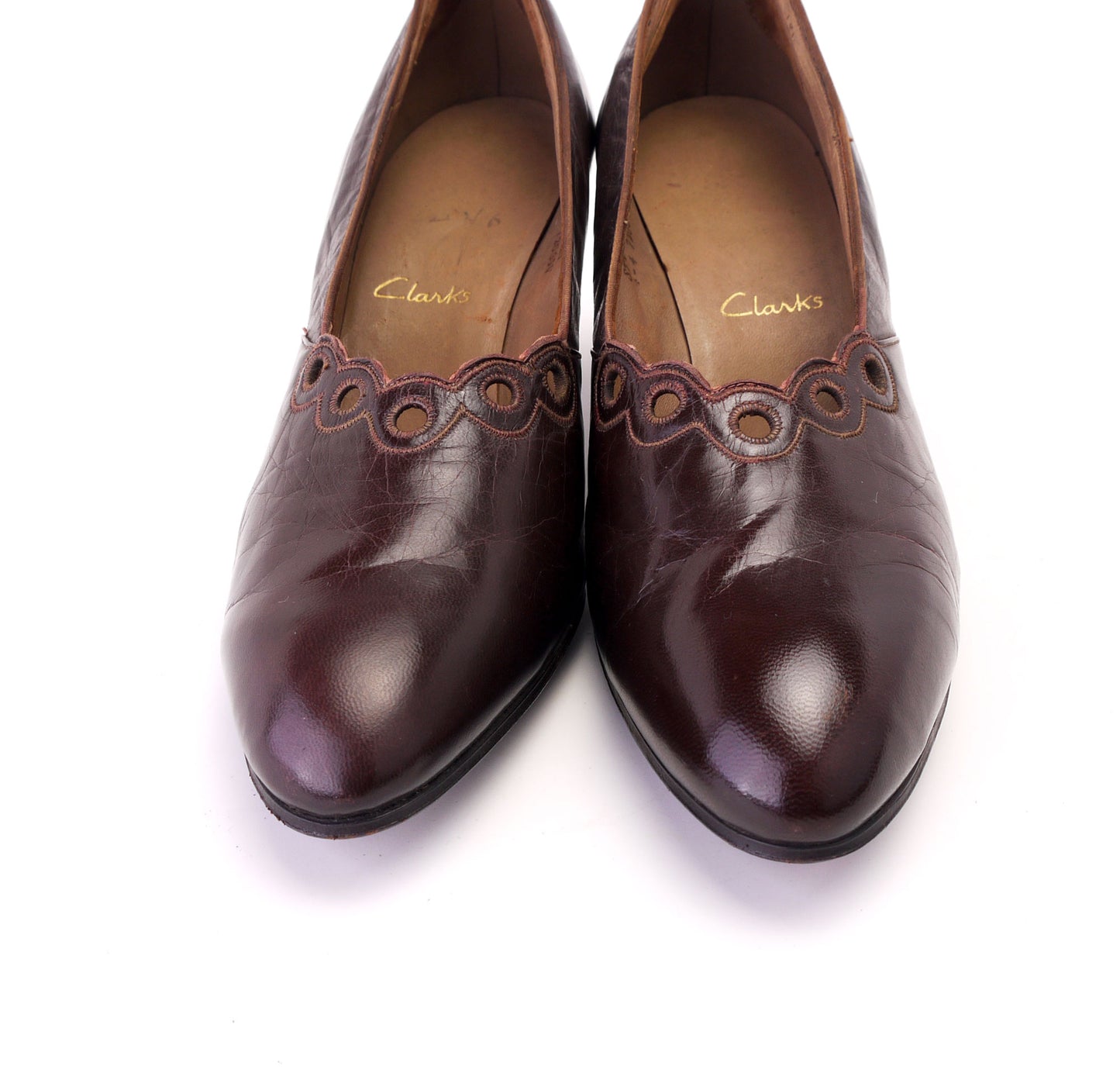 1930s Unworn Brown Pumps with Cutouts by Clarks UK 4