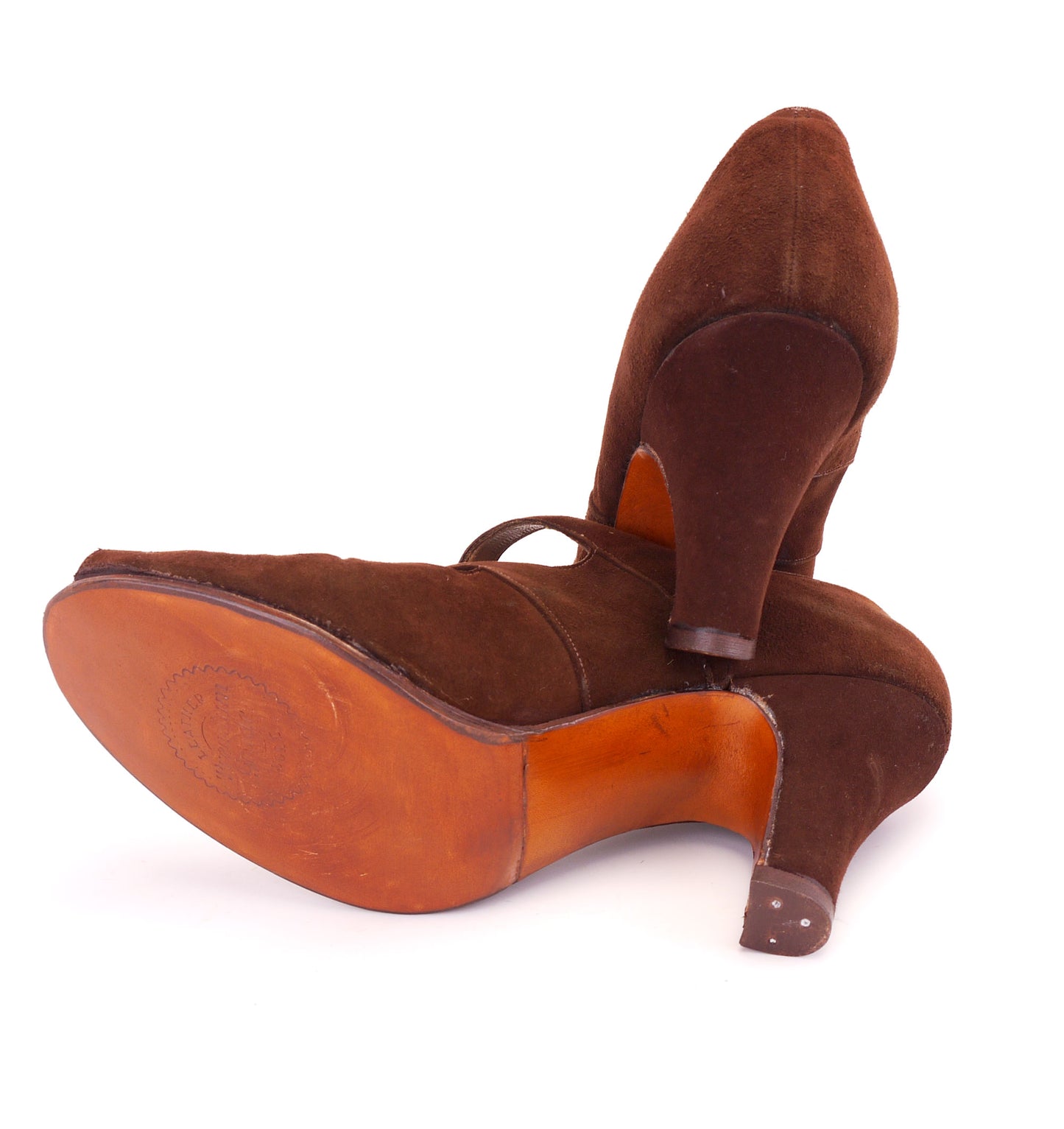 Clarks 1940s Peep Toes w Oblique Straps UK 4.5