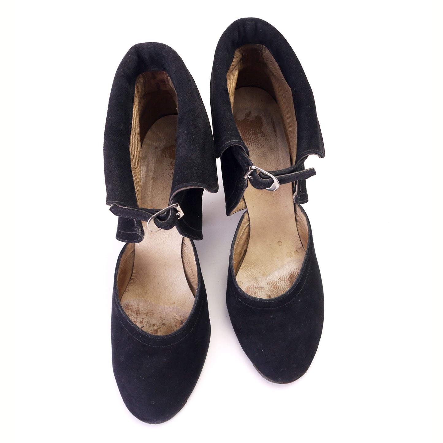 Unusual 1940s D'Orsay Pumps with Cuffed Ankle UK 4