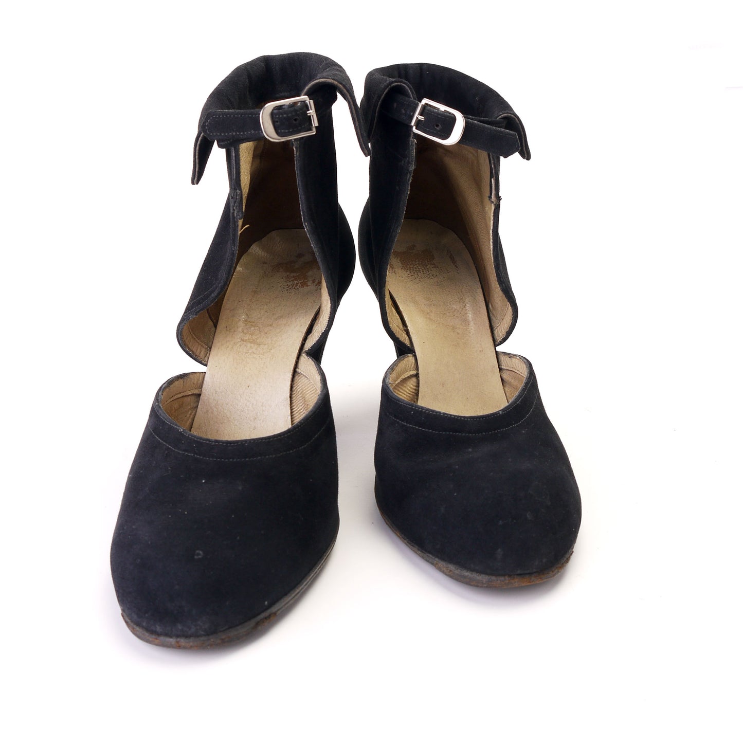 Unusual 1940s D'Orsay Pumps with Cuffed Ankle UK 4