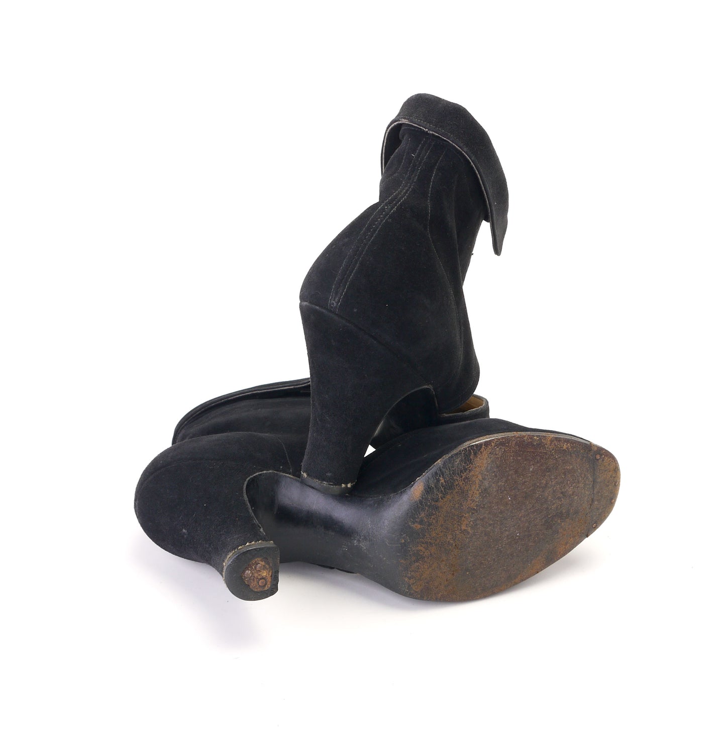 Unusual 1940s D'Orsay Pumps with Cuffed Ankle UK 4