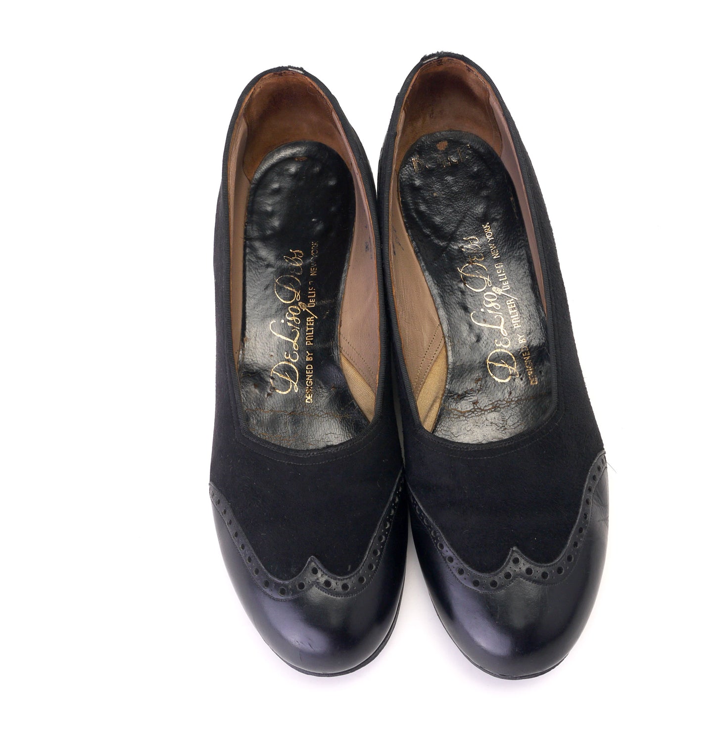1940s CC41 Black Dolcis De Liso Flat Pumps UK 4.5