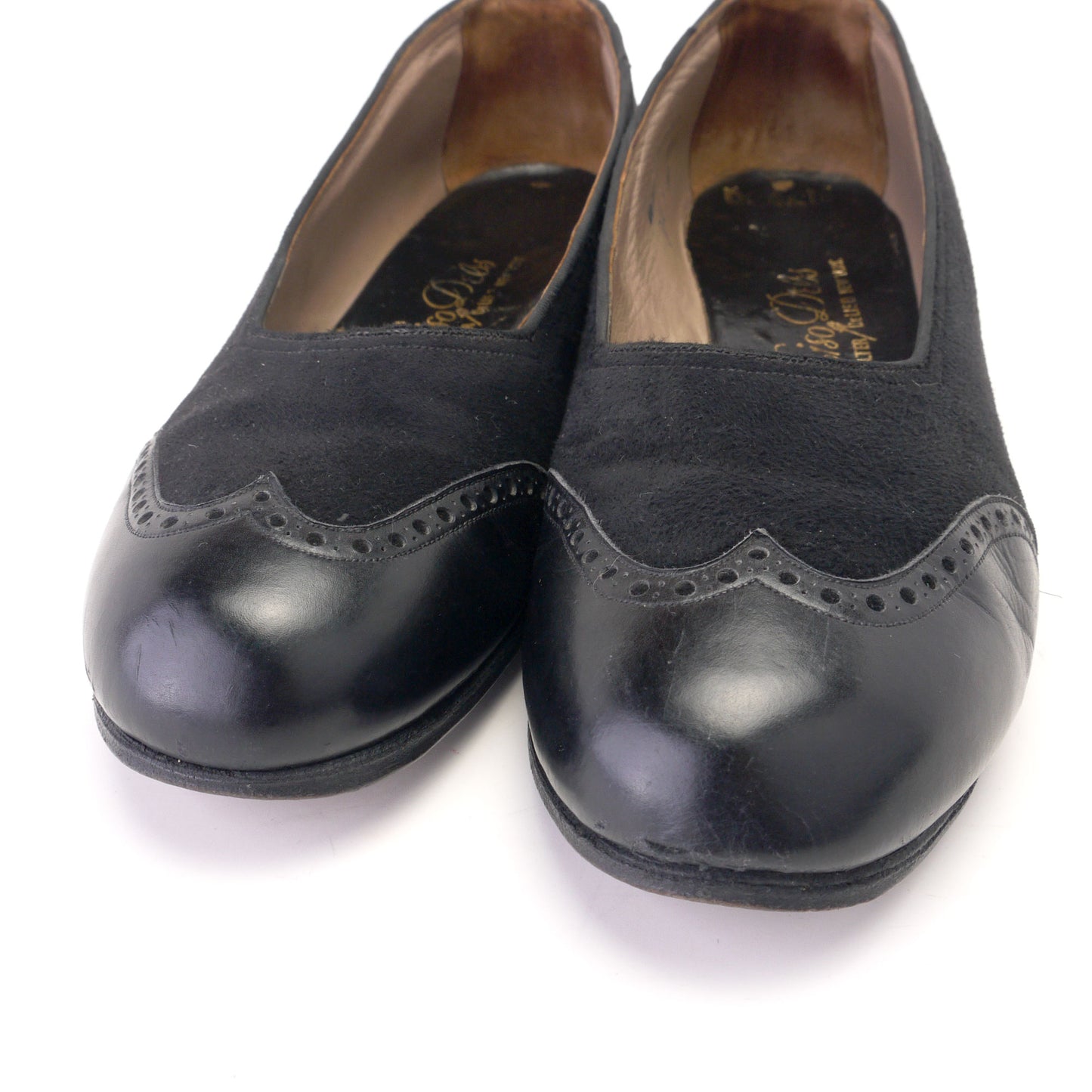 1940s CC41 Black Dolcis De Liso Flat Pumps UK 4.5