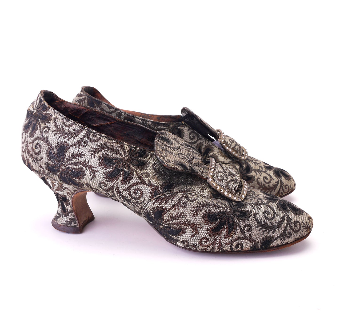 Edwardian Floral Brocade Silk Evening Shoes