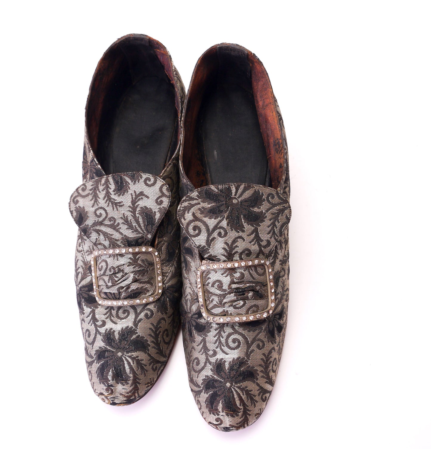 Edwardian Floral Brocade Silk Evening Shoes