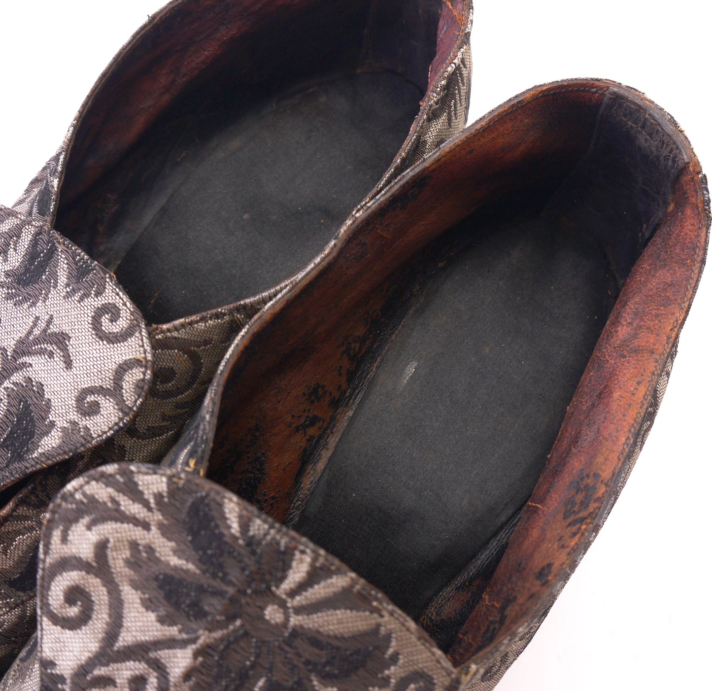 Edwardian Floral Brocade Silk Evening Shoes