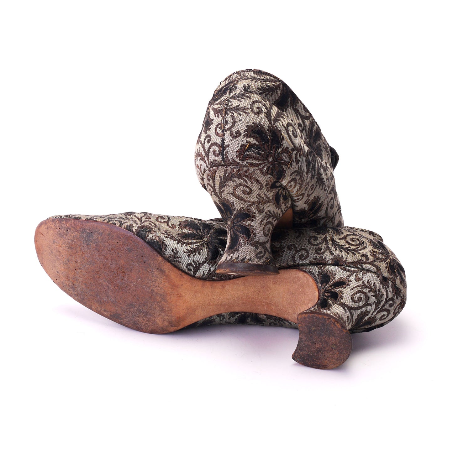 Edwardian Floral Brocade Silk Evening Shoes