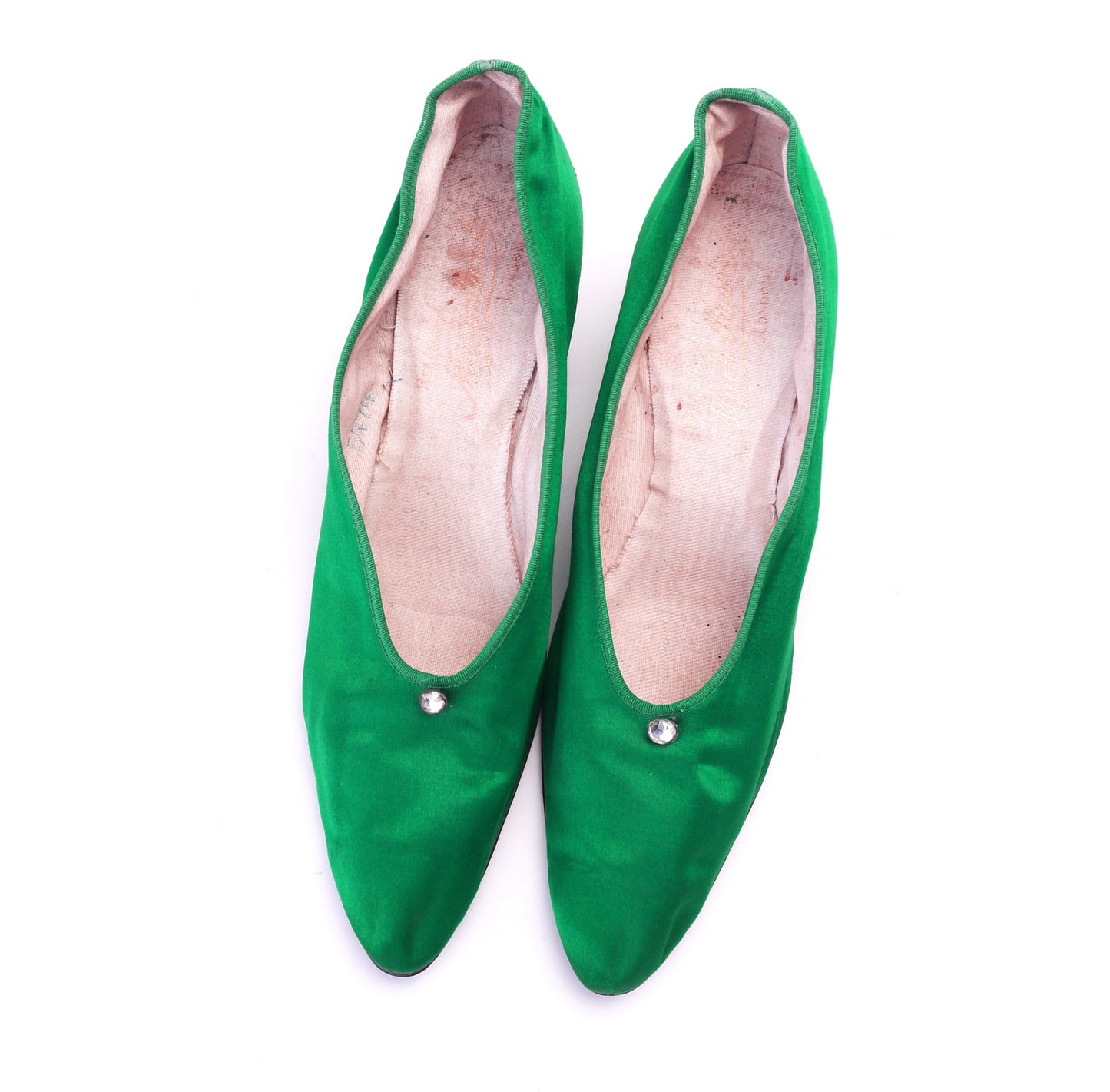 Edwardian Emerald Green Silk Evening Pumps