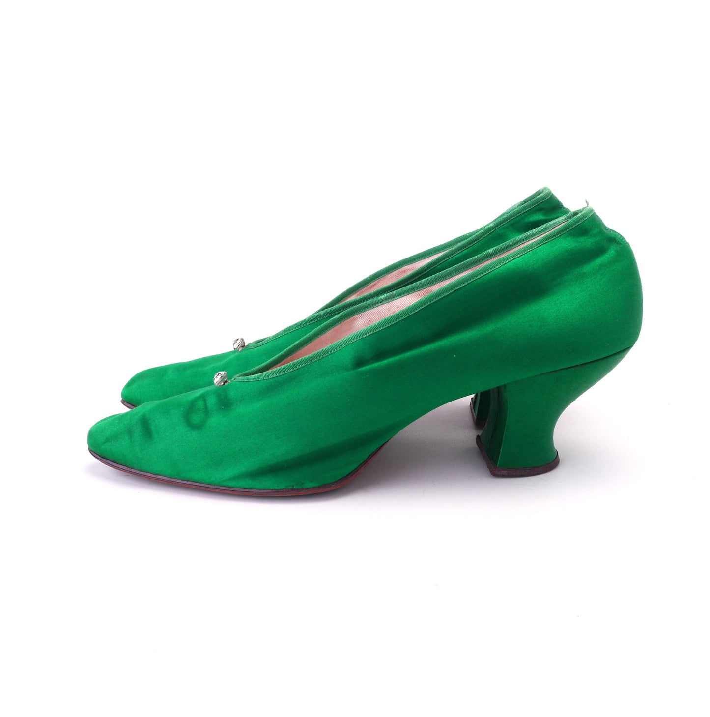 Edwardian Emerald Green Silk Evening Pumps