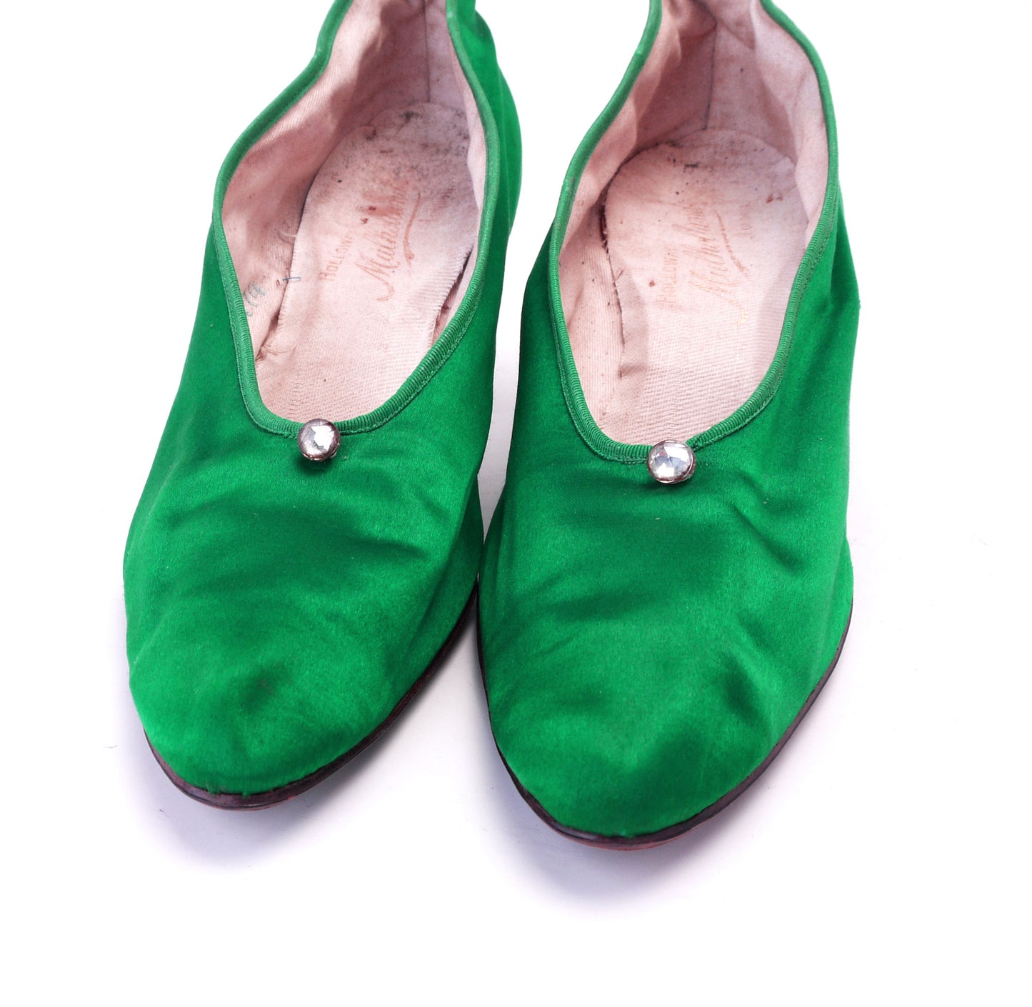 Edwardian Emerald Green Silk Evening Pumps