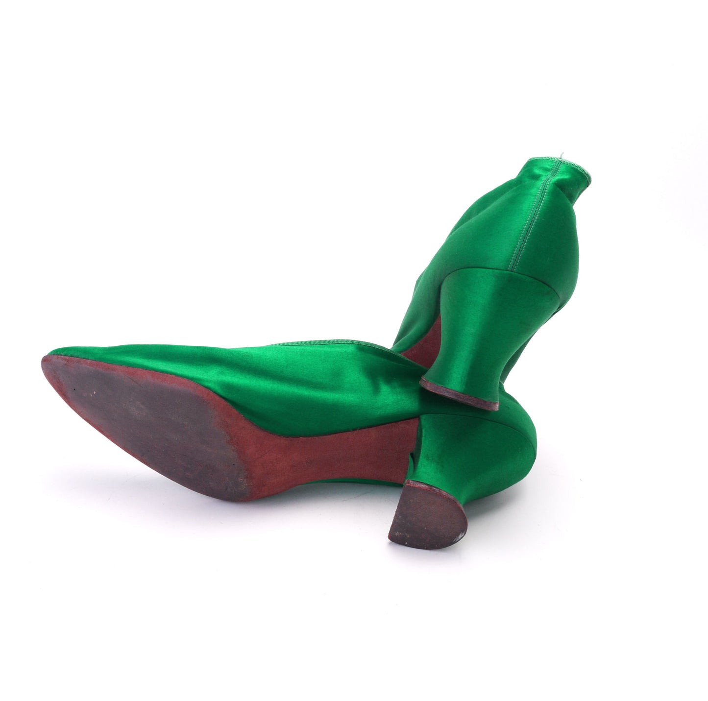 Edwardian Emerald Green Silk Evening Pumps