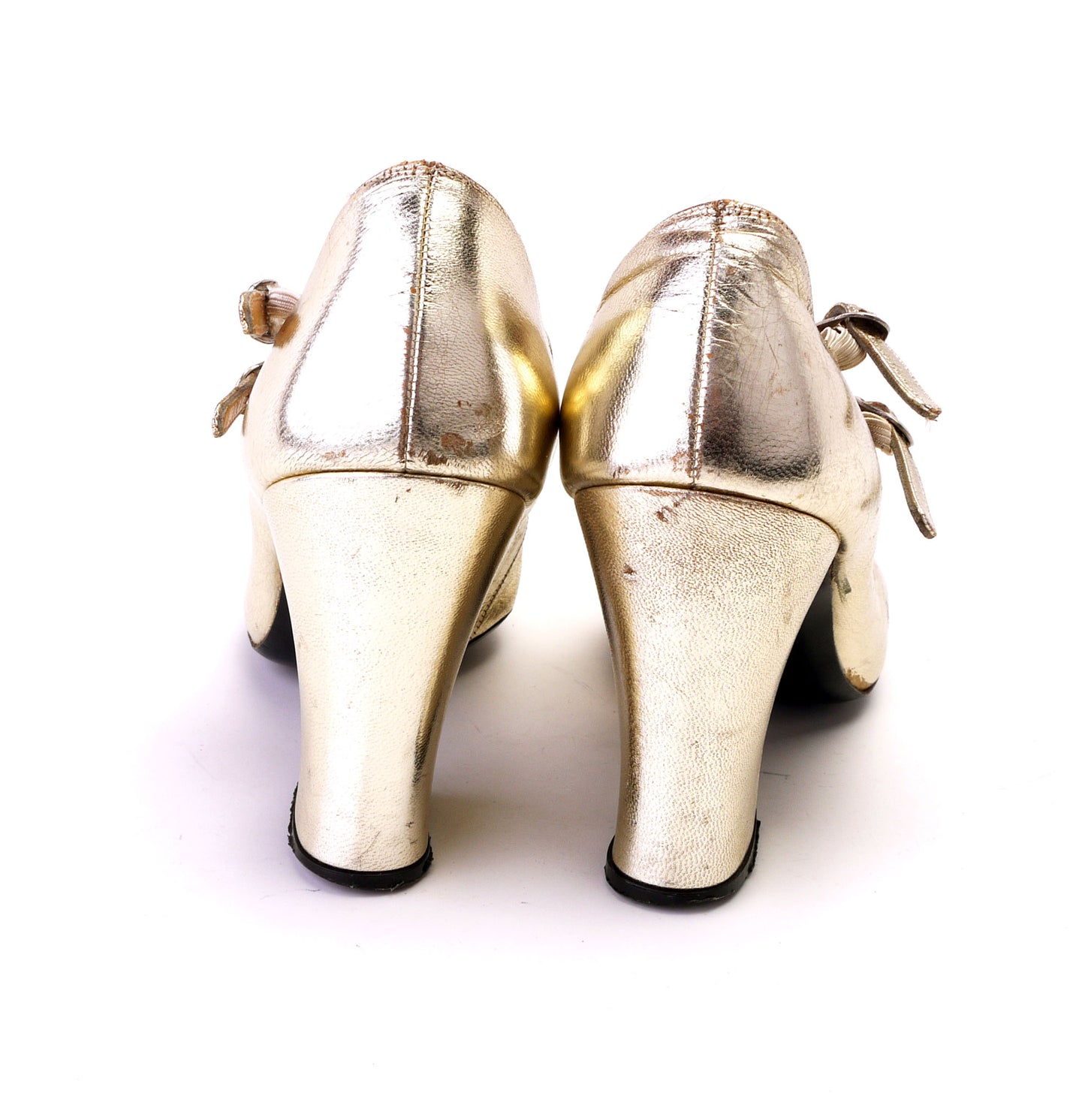 Elliott Late 1960s Gold Strappy Pumps UK 5