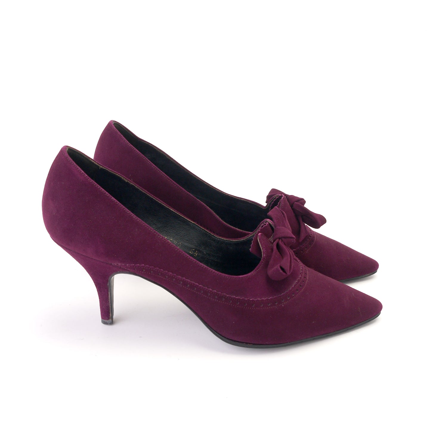 1960s Plum / Wine Stiletto Pumps UK 4.5