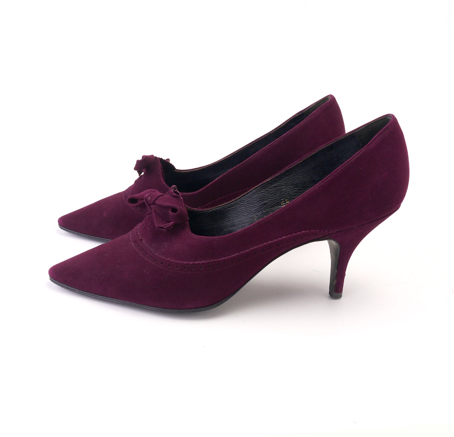 1960s Plum / Wine Stiletto Pumps UK 4.5