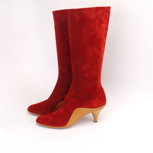 Ferragamo Limited Edition 1960 Red Suede Boots UK 6