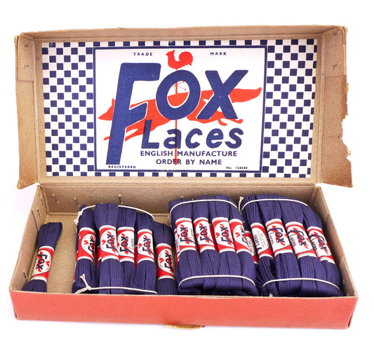 1930s Fox's Flat Blue 24 inch Shoe Laces