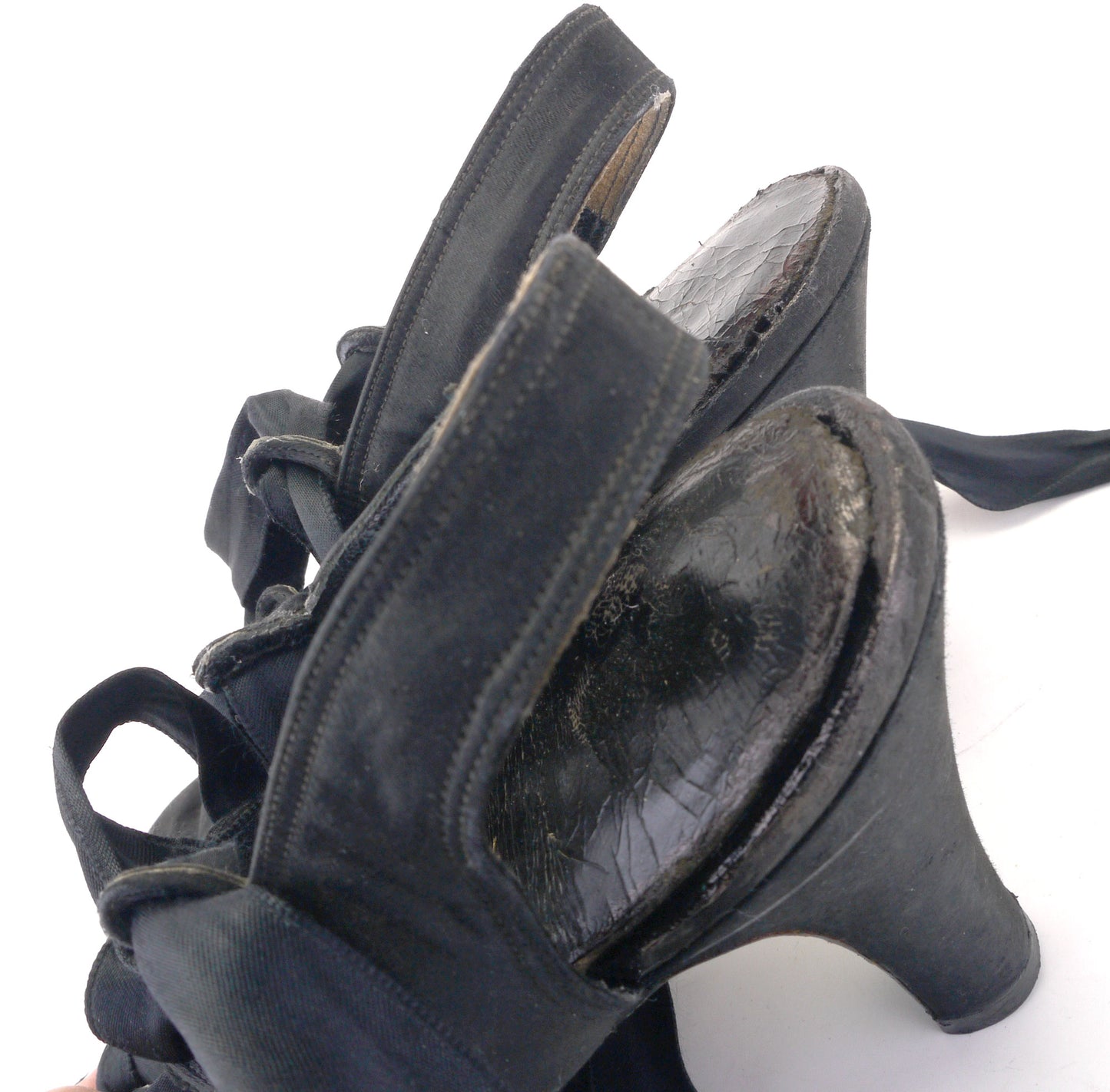 1940s I Miller Satin Laced Leg Slingbacks UK 5