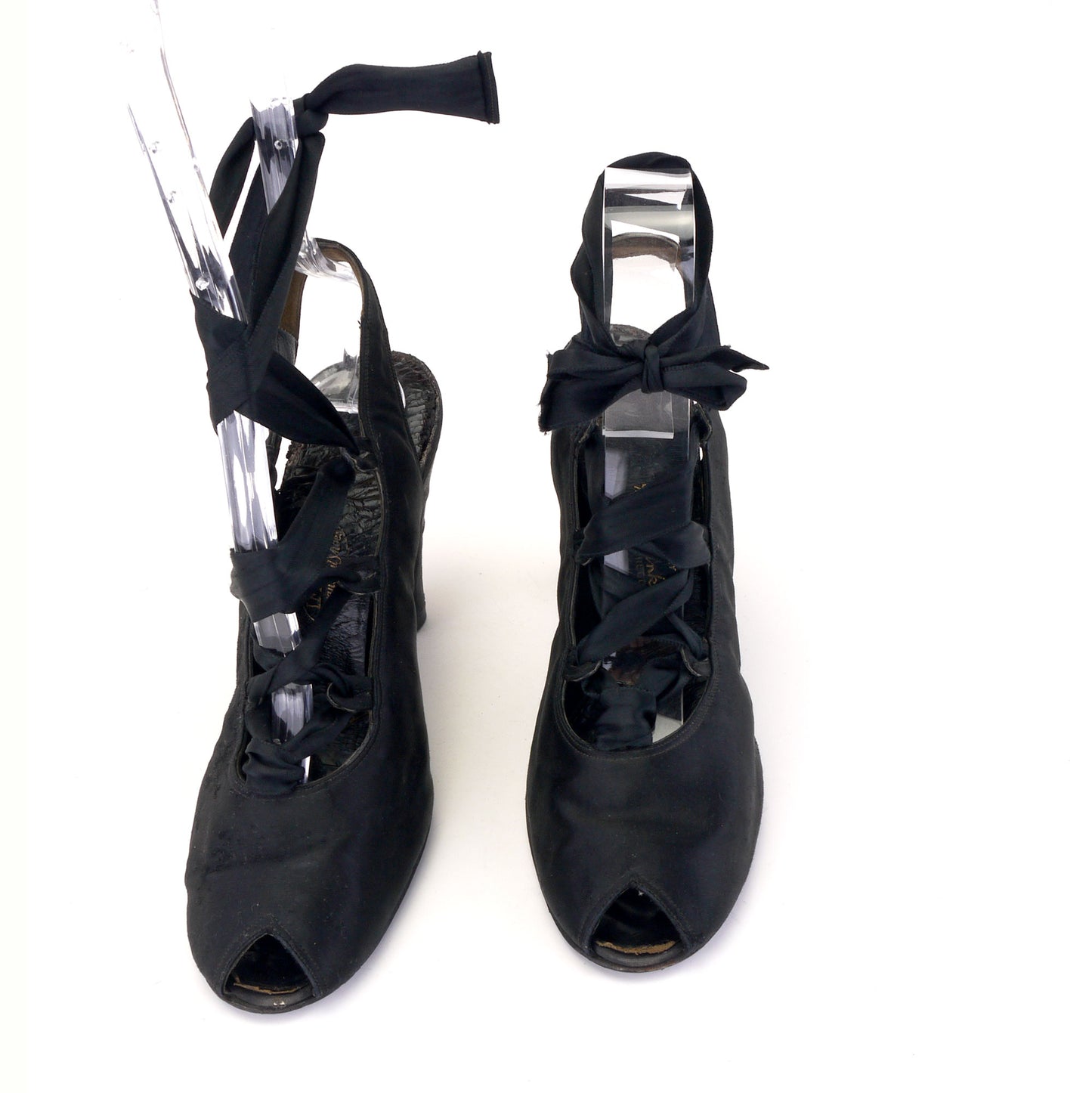 1940s I Miller Satin Laced Leg Slingbacks UK 5