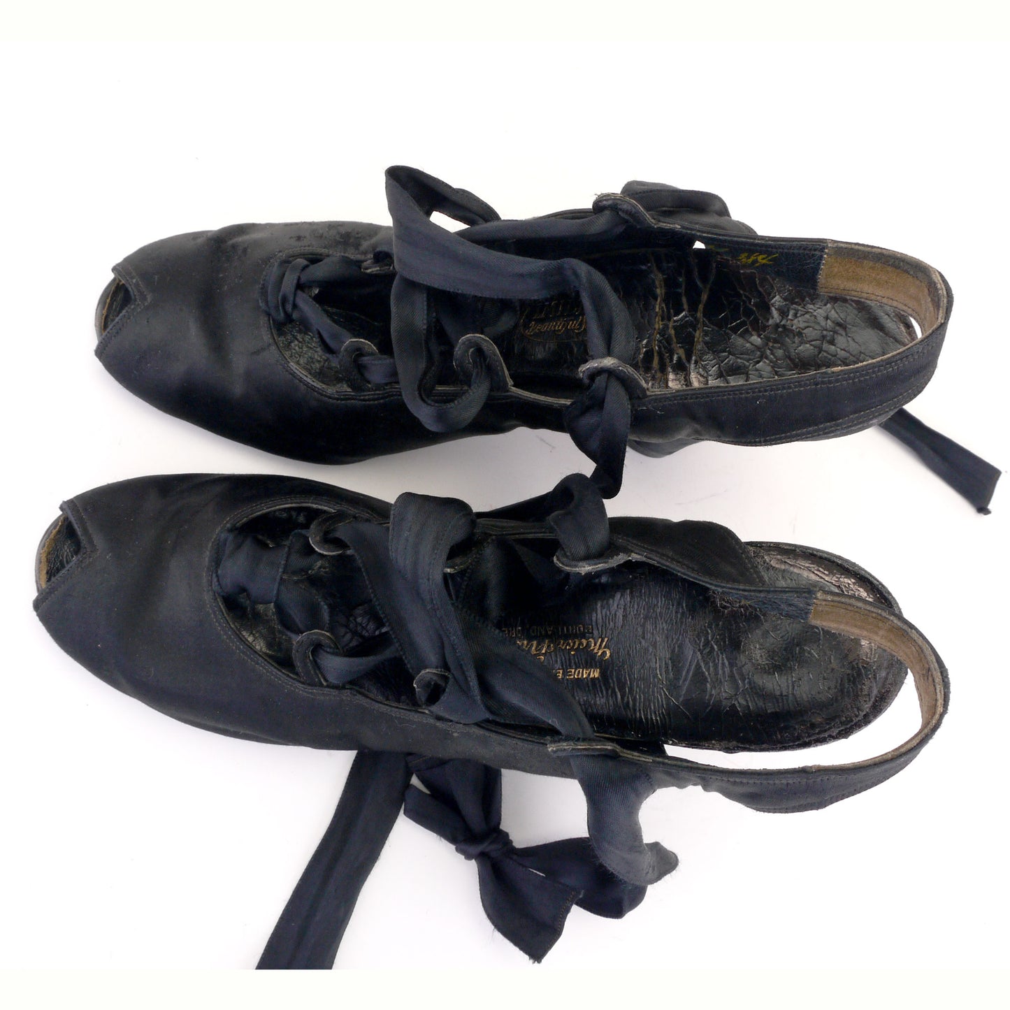 1940s I Miller Satin Laced Leg Slingbacks UK 5