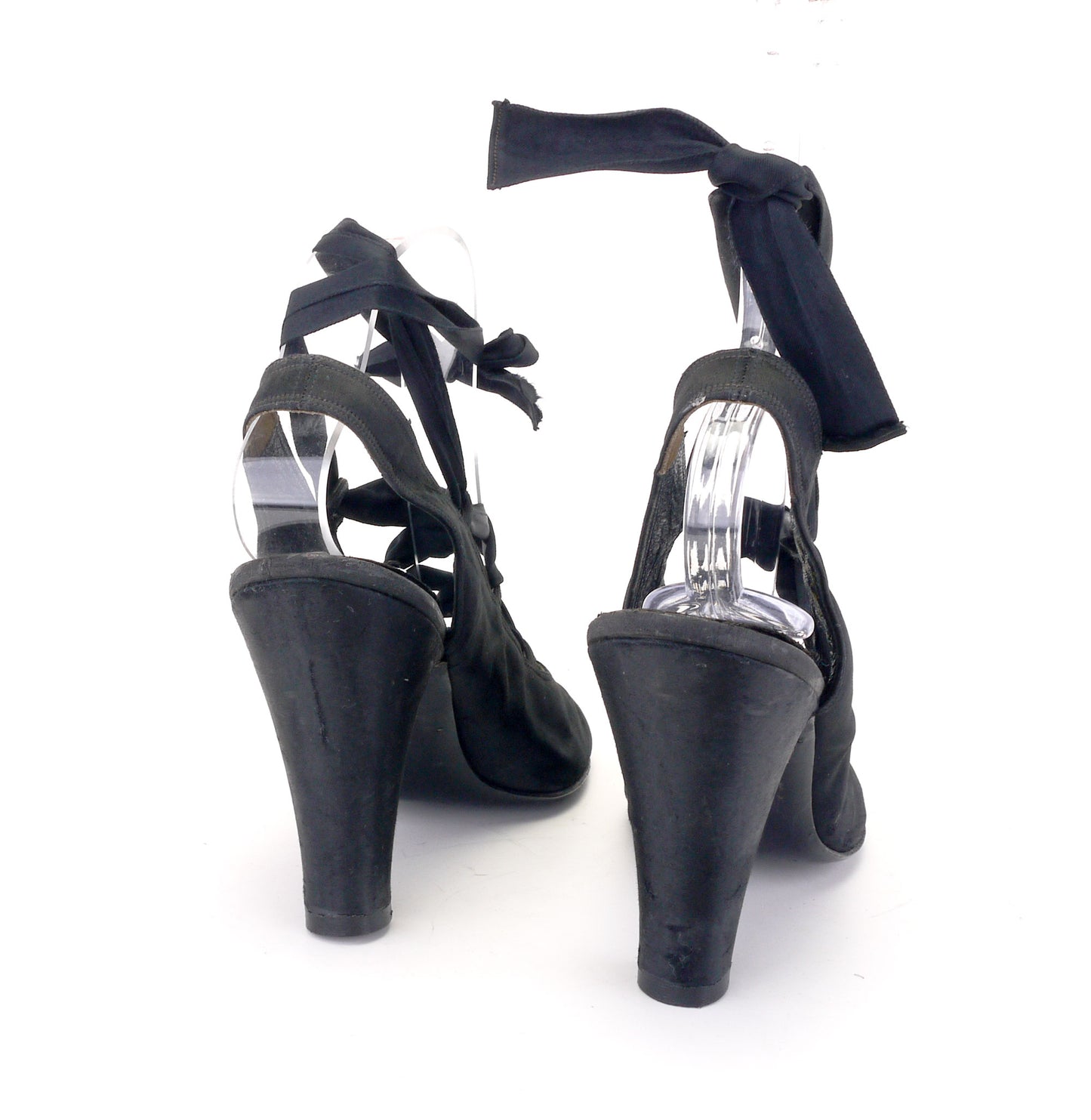 1940s I Miller Satin Laced Leg Slingbacks UK 5