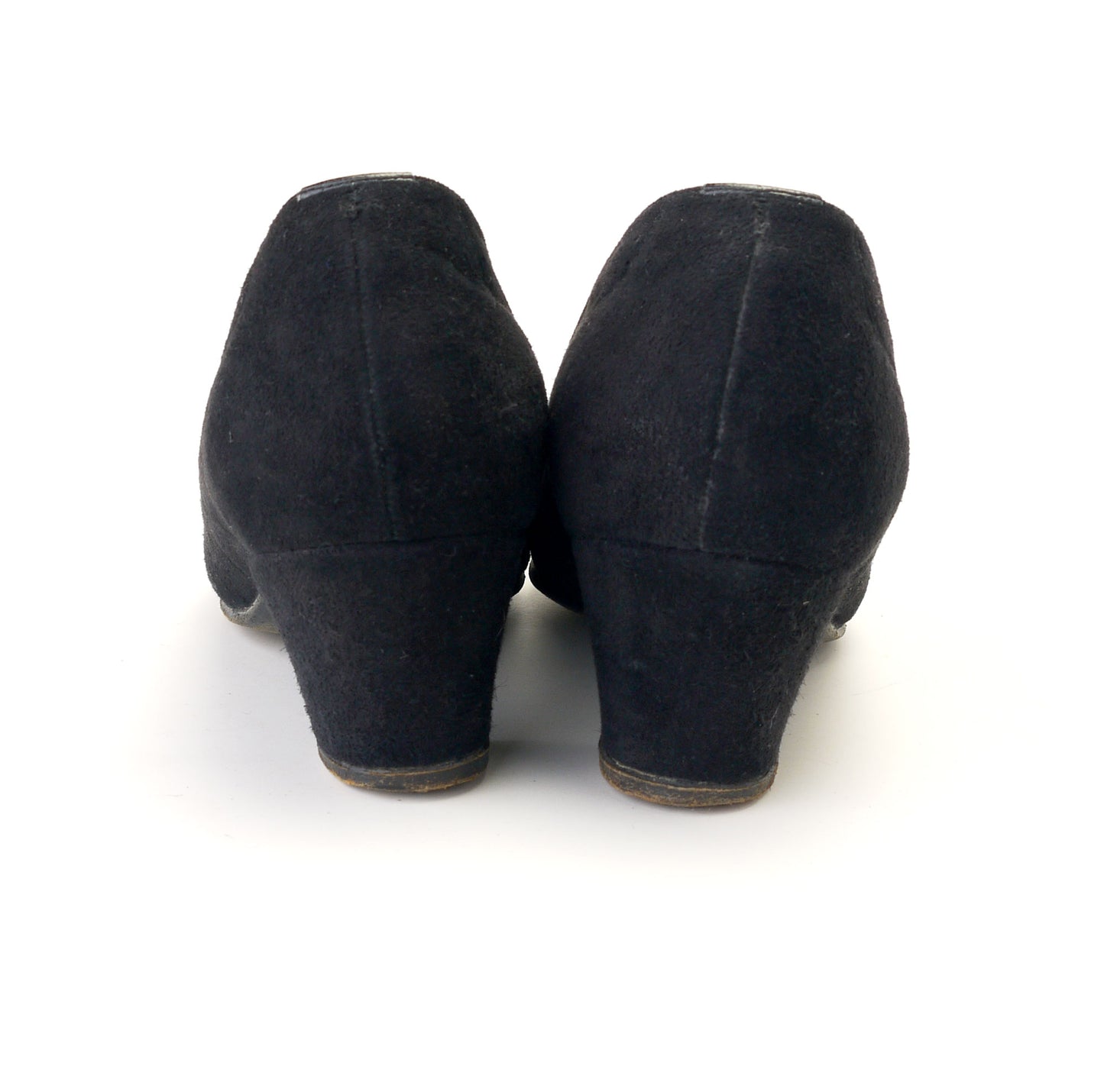1950s Black Suede Chaussures Joe Pumps UK 4 Wide