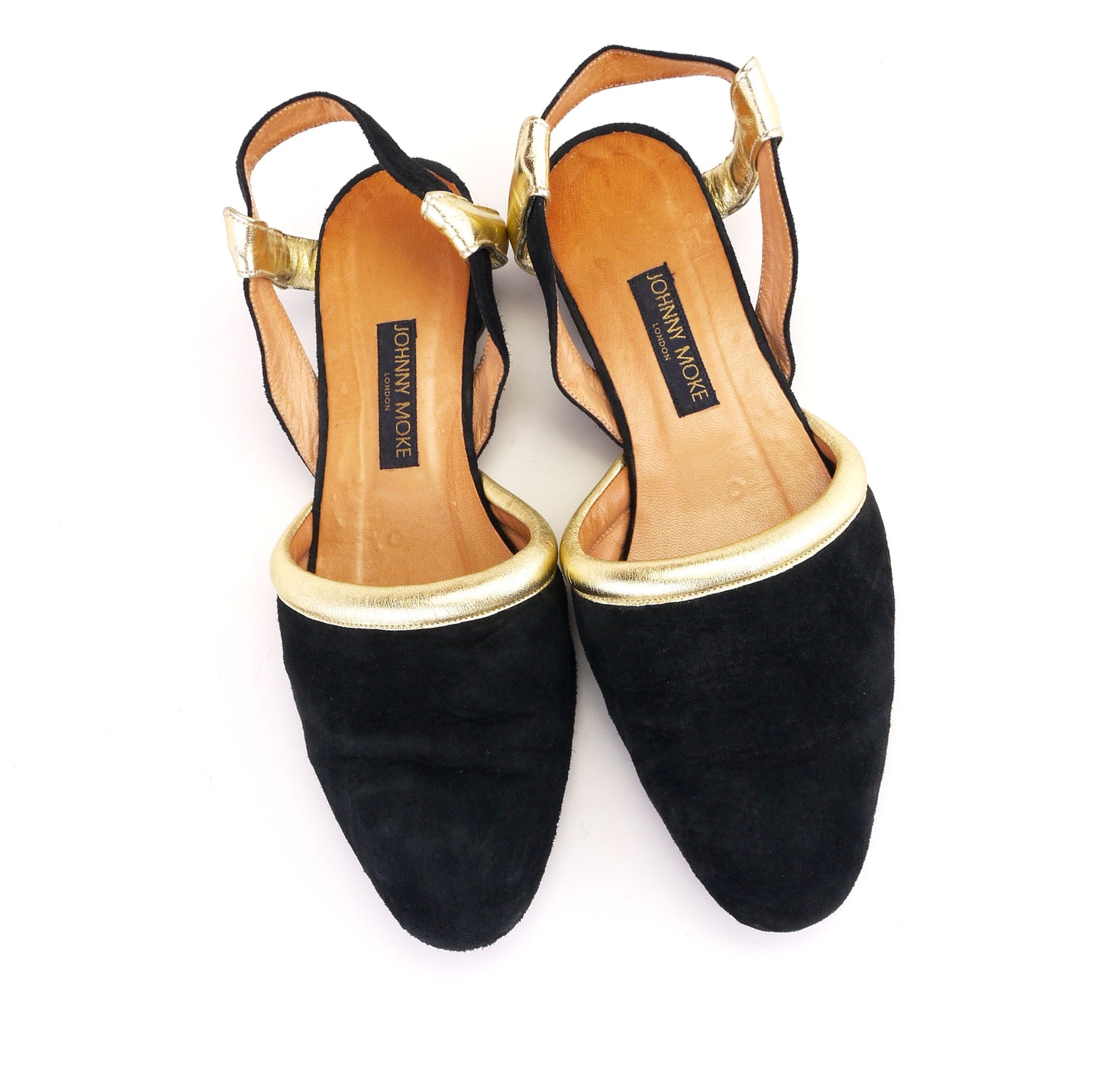 Johnny Moke Black & Gold Oriental Flats UK 6.5