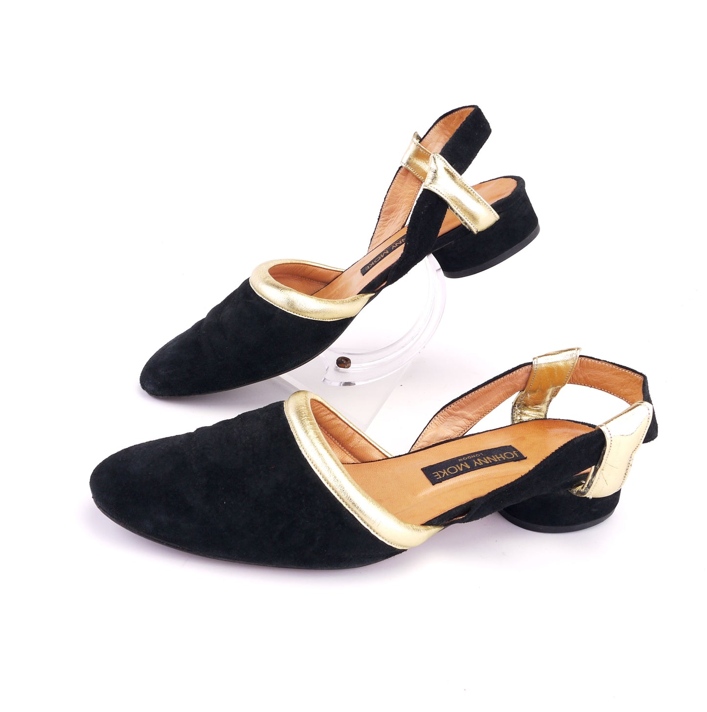 Johnny Moke Black & Gold Oriental Flats UK 6.5