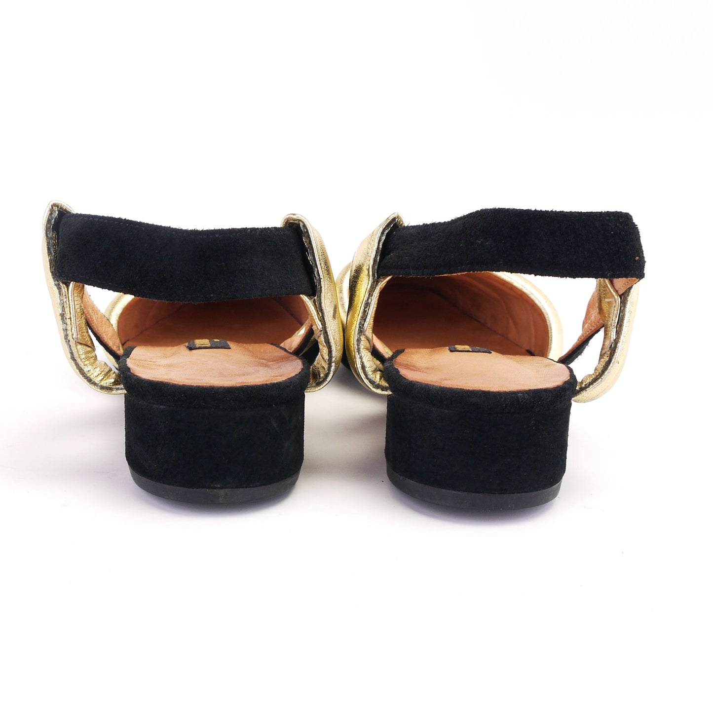 Johnny Moke Black & Gold Oriental Flats UK 6.5
