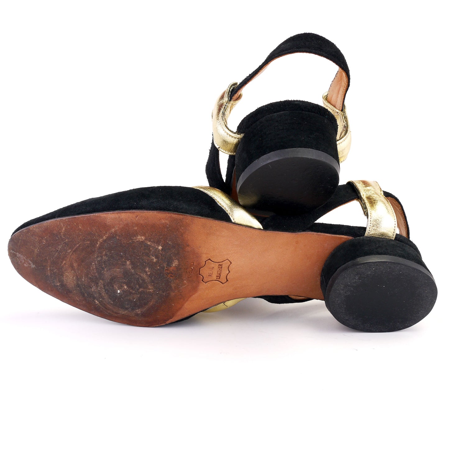 Johnny Moke Black & Gold Oriental Flats UK 6.5