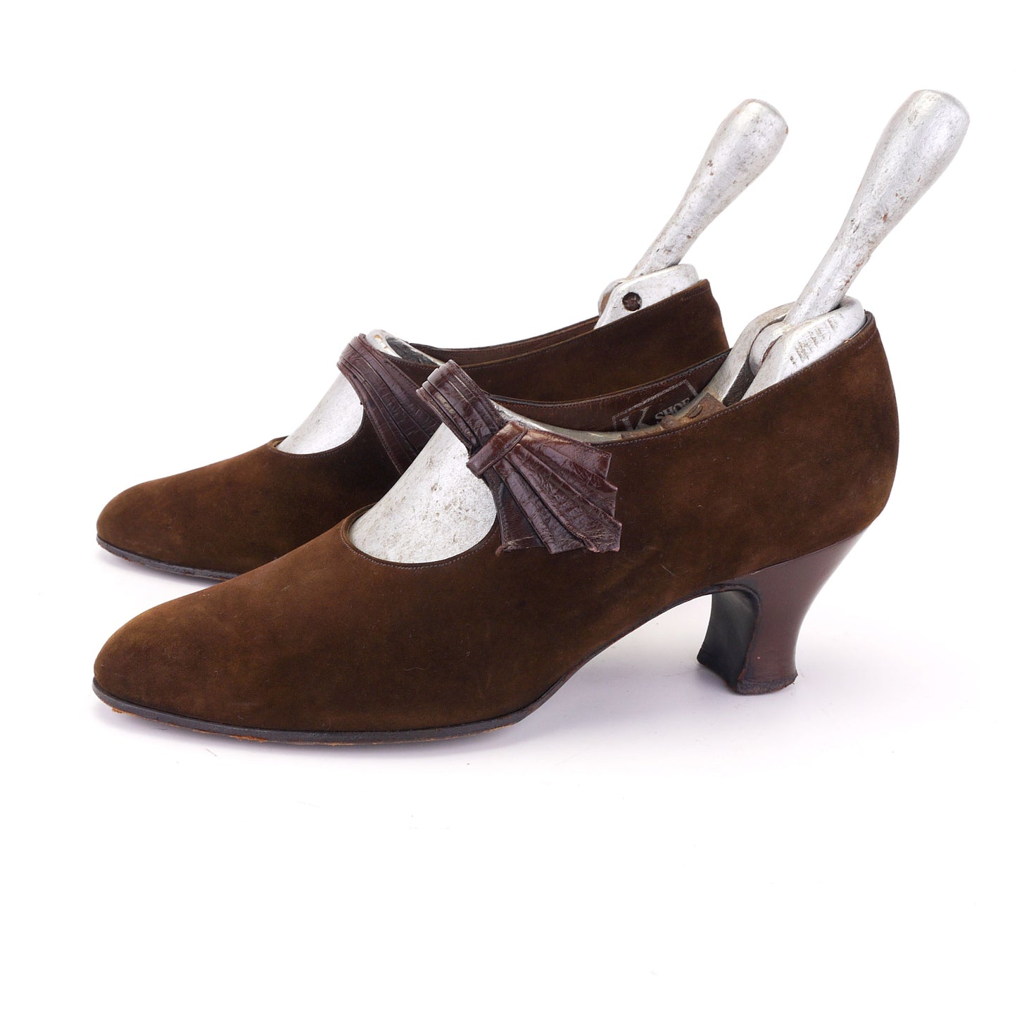 1930s Brown Suede Mary Janes by K Shoes UK 4.5
