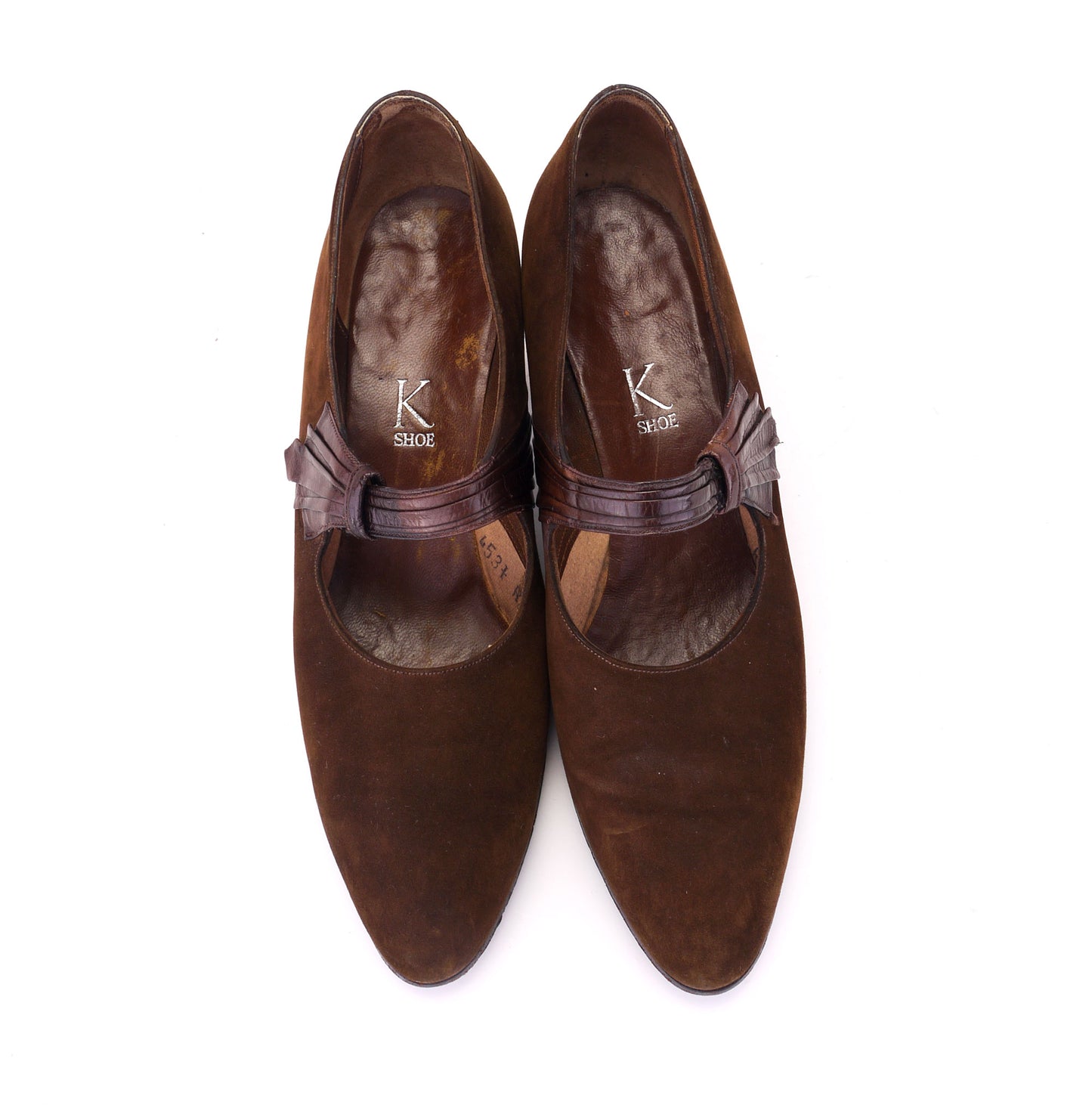 1930s Brown Suede Mary Janes by K Shoes UK 4.5